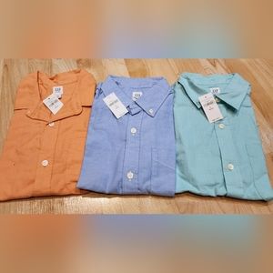 Gap_Kids Linen-Cotton Button-Down Short Sleeve Shirts X 3